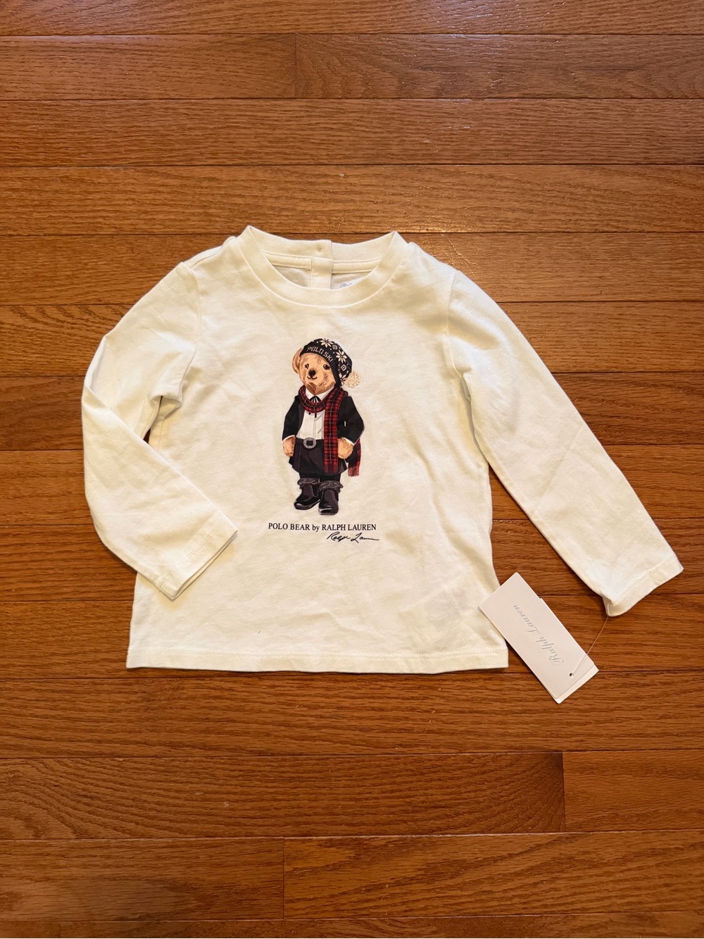 NWT Ralph Lauren Baby Holiday Polo Bear Long Sleeve Tee